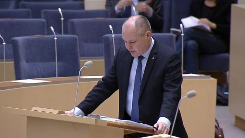 Stillbild från Interpellationsdebatt, Det svenska stödet för Indiens medlemskap i Nuclear Suppliers Group (NSG)