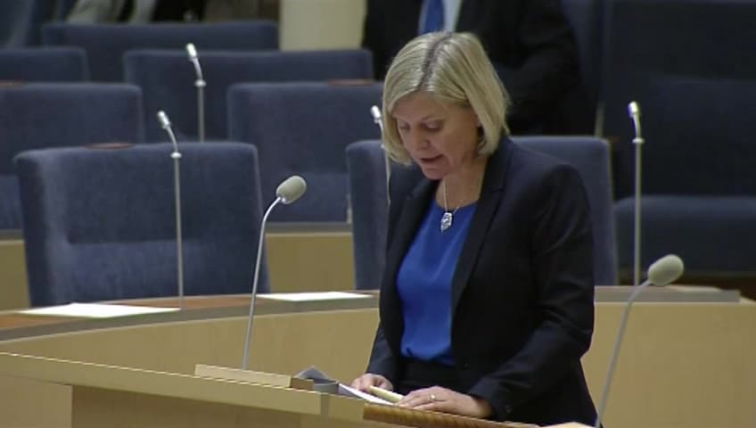 Stillbild från Interpellationsdebatt, Friskvårdsbidrag för ridning och golf