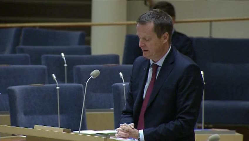 Stillbild från Interpellationsdebatt, Åtgärder mot illegal yrkestrafik