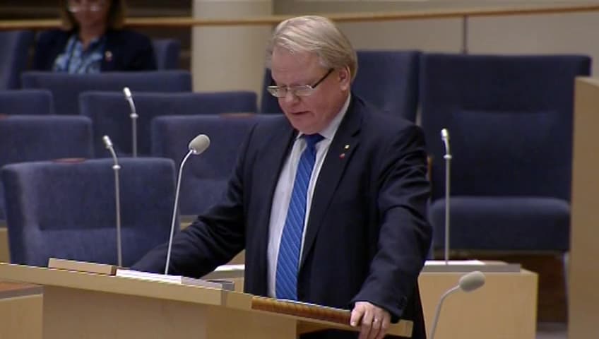 Stillbild från Interpellationsdebatt, FRA och kontrollen