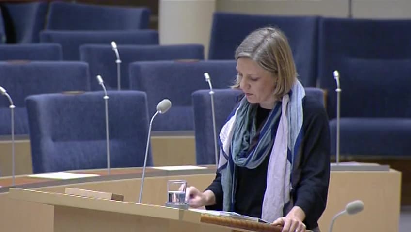 Stillbild från Interpellationsdebatt, Moratorium för omprövning av småskalig vattenkraft