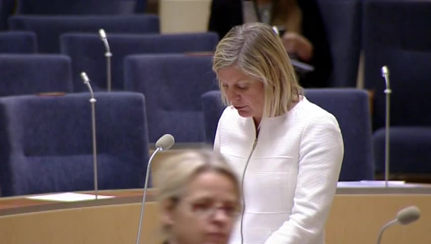 Stillbild från Interpellationsdebatt, Skatt på finansiell verksamhet