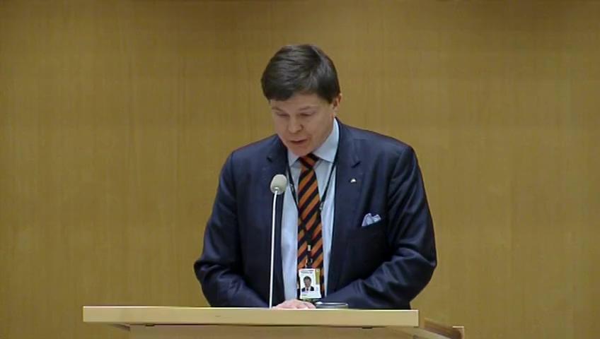 Stillbild från Debatt om förslag, Granskning av statsrådens tjänsteutövning och regeringsärendenas handläggning