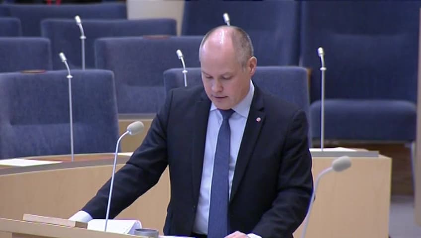 Stillbild från Interpellationsdebatt, Migrationsverkets handläggningstider