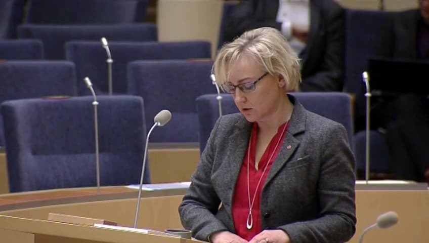 Stillbild från Interpellationsdebatt, IB-programmets (International Baccalaureate) ändrade förutsättningar