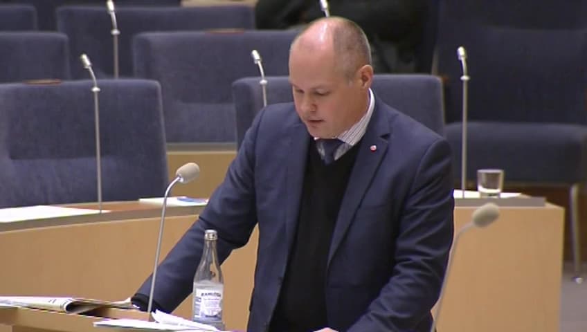 Stillbild från Interpellationsdebatt, Asylsökande som saknar skyddsskäl
