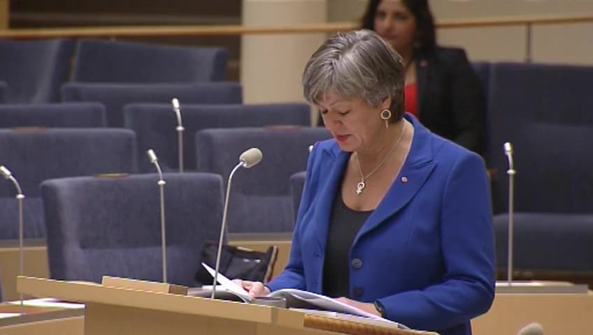 Stillbild från Interpellationsdebatt, Praktikplatser för asylsökande