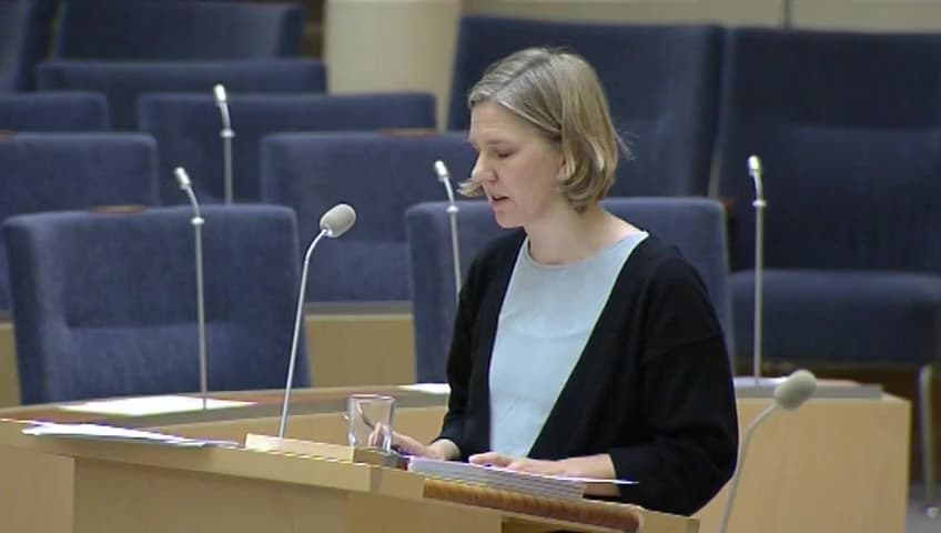 Stillbild från Interpellationsdebatt, Översynen av områden av riksintresse för friluftsliv