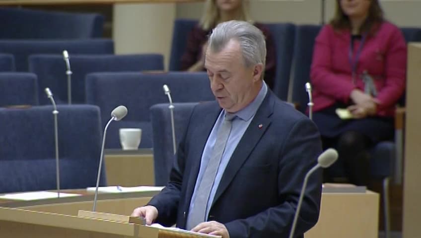 Stillbild från Interpellationsdebatt, Balansen mellan miljömål och produktionsmål i skogen