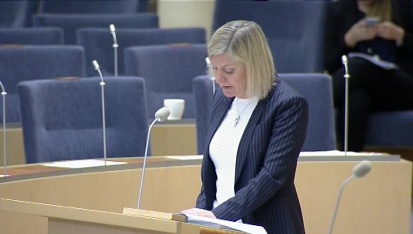 Stillbild från Interpellationsdebatt, Införande av flygskatt