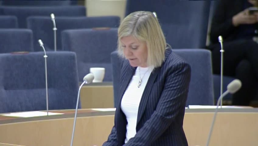 Stillbild från Interpellationsdebatt, Höjd skatt på arbete i tider av digitalisering