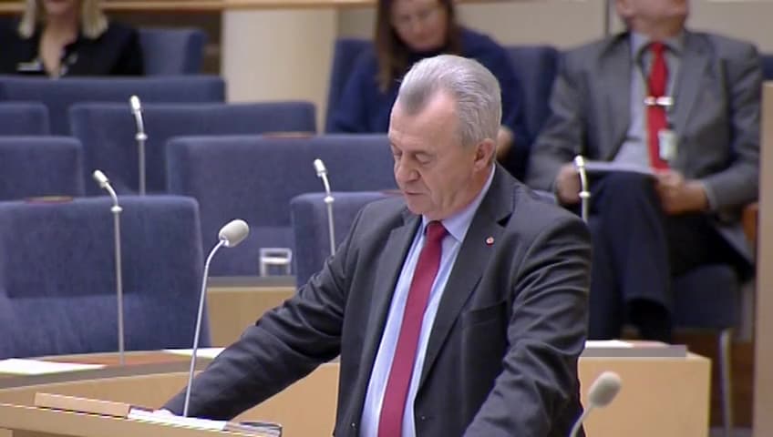 Stillbild från Interpellationsdebatt, Fördröjningen av Sveriges utbetalningar till jordbrukare