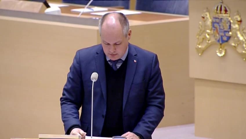 Stillbild från Interpellationsdebatt, Domstolarnas oberoende