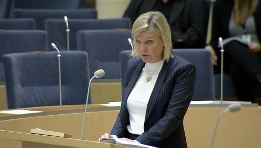 Stillbild från Interpellationsdebatt, Svenska kommuners skatteintäkter