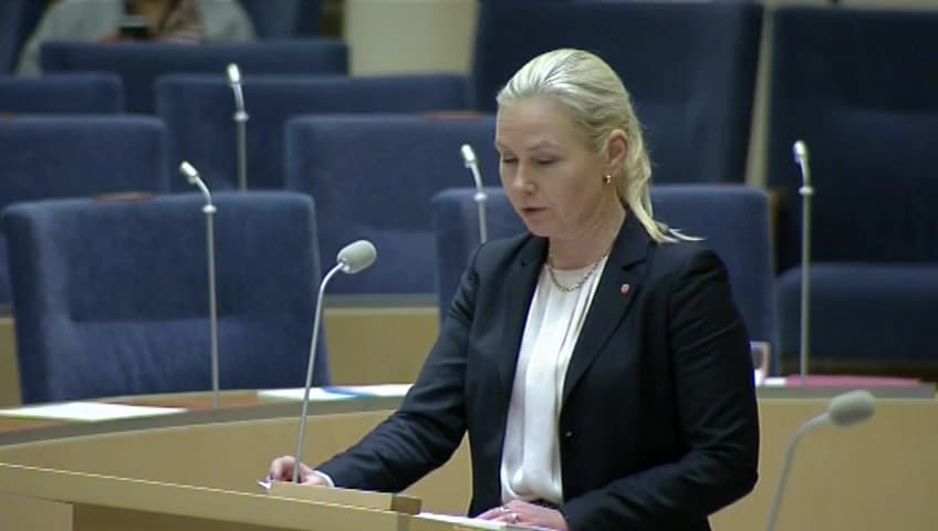 Stillbild från Interpellationsdebatt, Järnvägsplanerna för sträckan Mölnlycke-Bollebygd