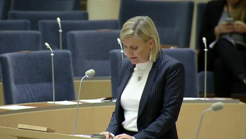 Stillbild från Interpellationsdebatt, Skattenivåer och arbete