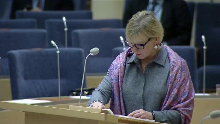 Stillbild från Interpellationsdebatt, Sveriges politik för fred i Syrien