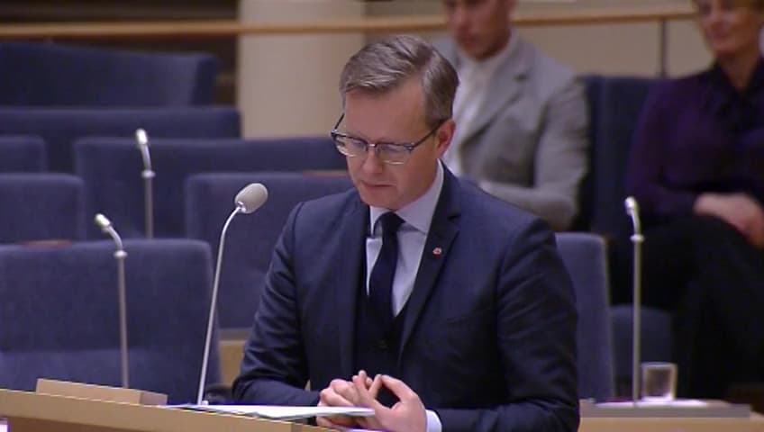Stillbild från Interpellationsdebatt, Lag om kvotering