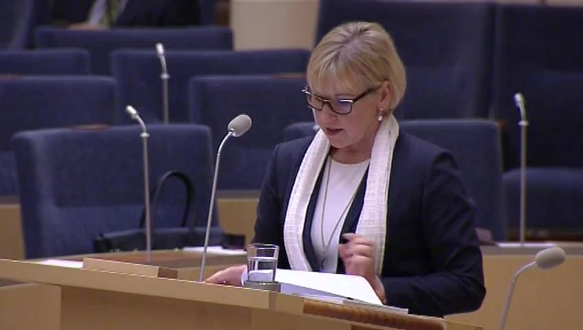 Stillbild från Interpellationsdebatt, Inrättande av en angränsande zon