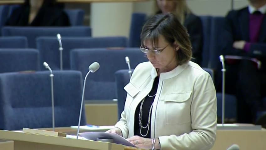 Stillbild från Interpellationsdebatt, EU:s förslag om ansvarsfördelning för växthusgasutsläpp