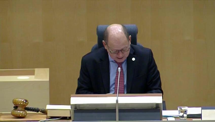 Stillbild från Debatt om förslag, Särskilda bestämmelser om undantag från trängselskatt för Backaområdet i Göteborg