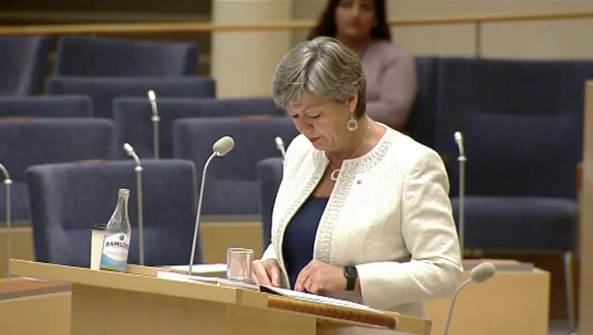 Stillbild från Interpellationsdebatt, Effekten av arbetsmarknadspolitiska program