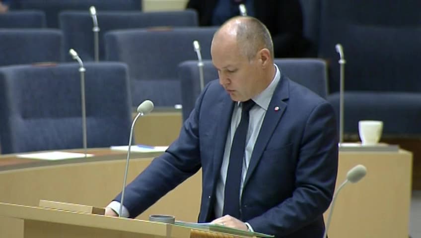 Stillbild från Interpellationsdebatt, Statens skuld till kommunsektorn