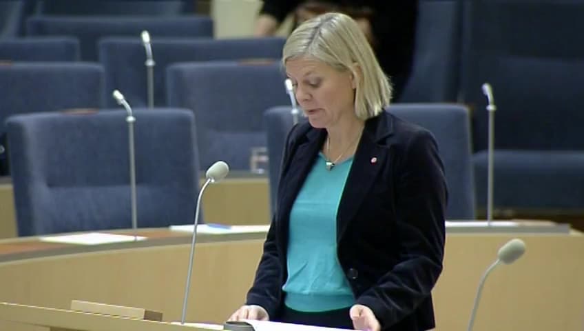 Stillbild från Interpellationsdebatt, Växa-stödet
