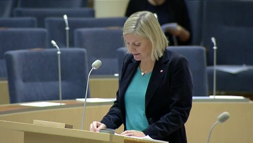 Stillbild från Interpellationsdebatt, Om solcellsskatten