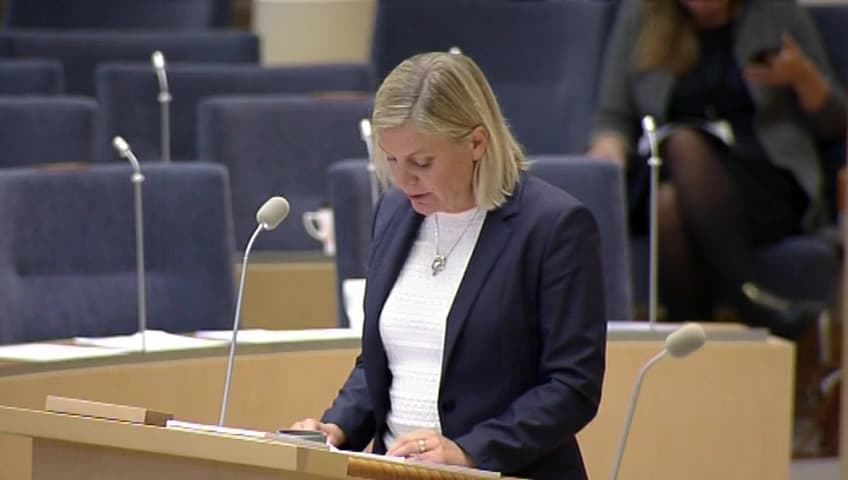 Stillbild från Interpellationsdebatt, Lån till bidragshöjningar