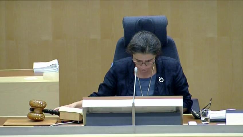 Stillbild från Debatt om förslag, Rättelse i lagen om behandling av uppgifter i Skatteverkets beskattningsverksamhet