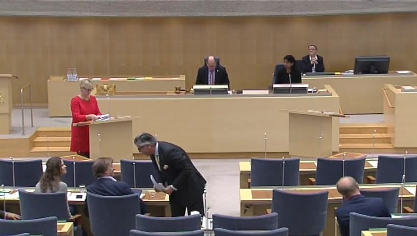 Stillbild från Interpellationsdebatt, Skrotning av Gripen C