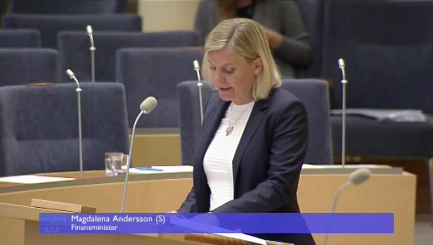 Stillbild från Interpellationsdebatt, EU-kommissionens förslag om förenklingar av momsdirektivet