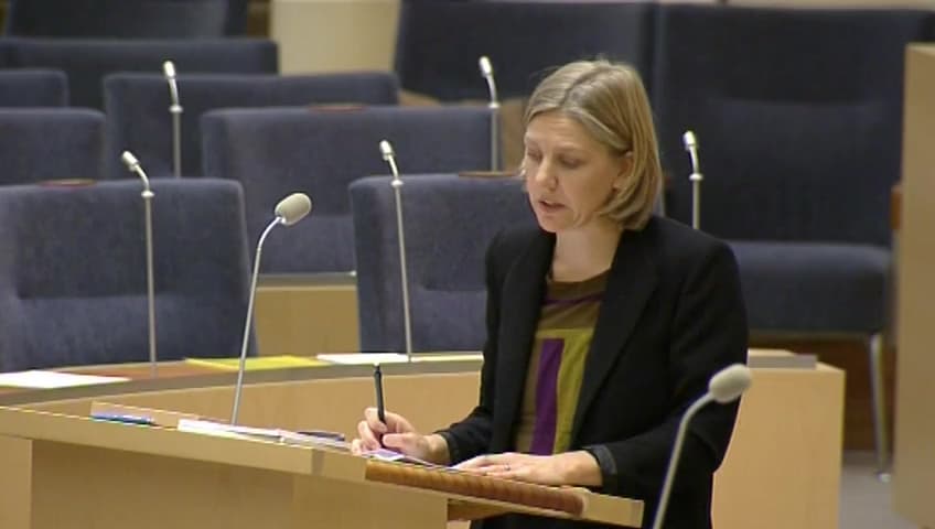 Stillbild från Interpellationsdebatt, Kemikalieinspektionen, växtskyddsmedlen och generationsmålet