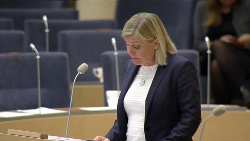 Stillbild från Interpellationsdebatt, Jobbskatteavdragets effekter