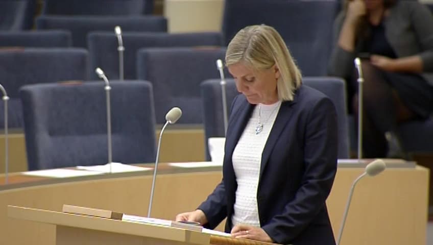 Stillbild från Interpellationsdebatt, Uteblivna skattesänkningar för pensionärer