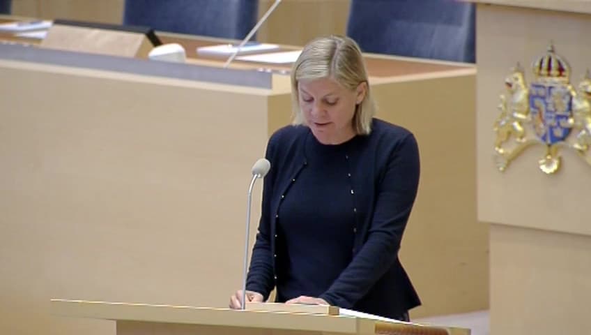 Stillbild från Interpellationsdebatt, Information till skatteutskottet