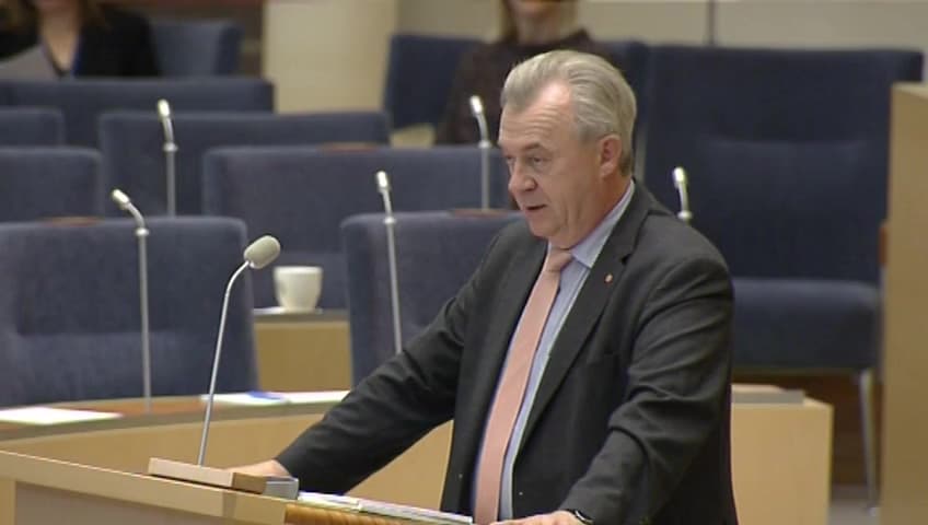 Stillbild från Interpellationsdebatt, Ökad miljöhänsyn i skogsvårdslagstiftningen