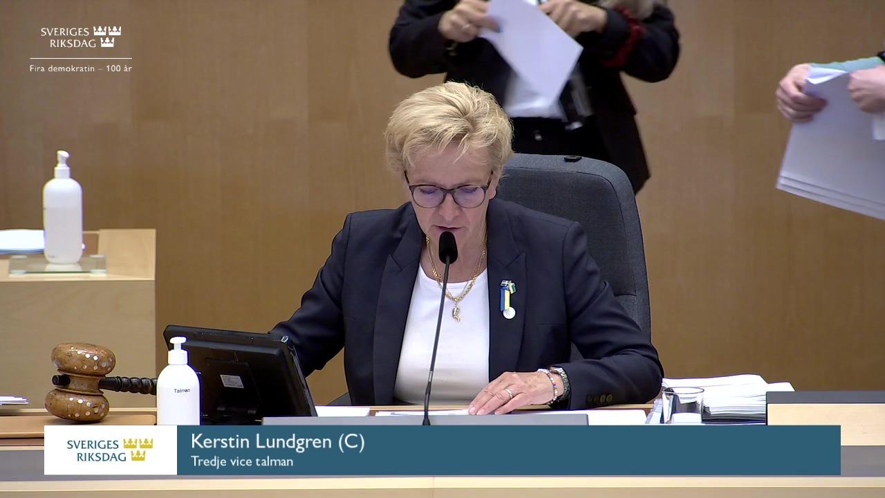 Stillbild från Debatt om förslag, En effektivare överprövning av offentliga upphandlingar