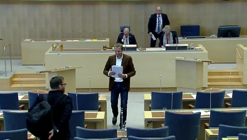 Stillbild från Interpellationsdebatt, Eventuellt avtal mellan EU och Libyen