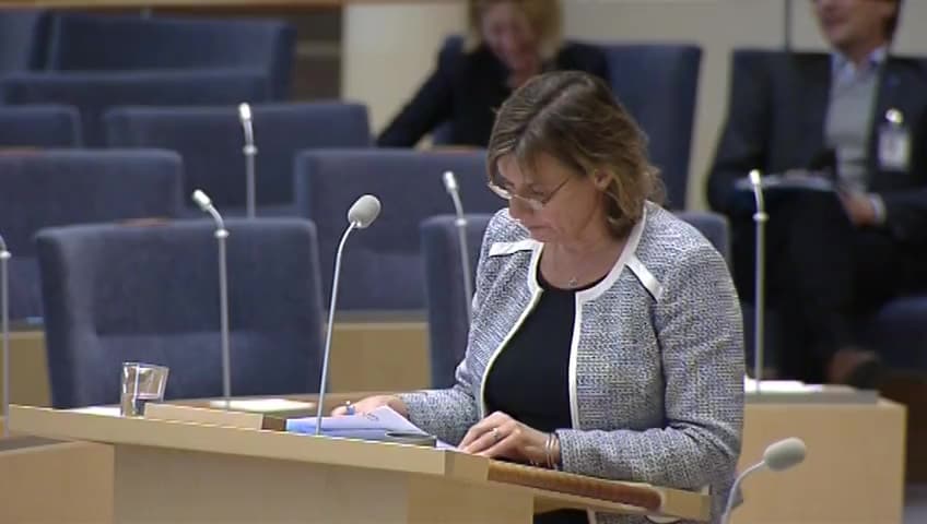 Stillbild från Interpellationsdebatt, Finanspolitiska rådets granskning av klimatpolitiken