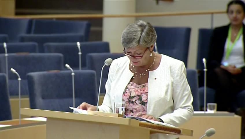 Stillbild från Interpellationsdebatt, Utfasning av sysselsättningsfasen