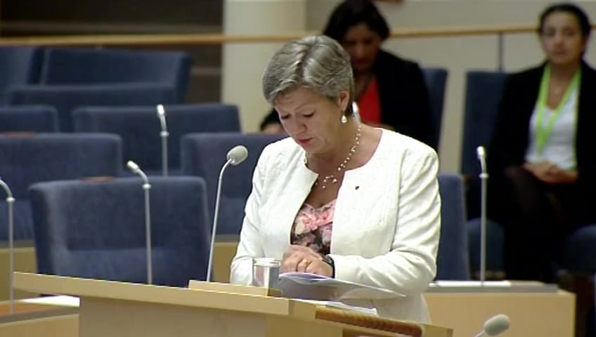 Stillbild från Interpellationsdebatt, Översyn av Arbetsförmedlingen