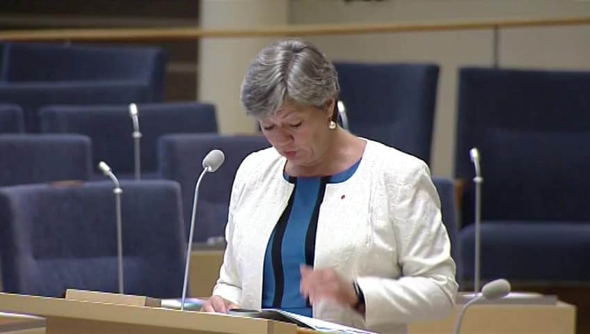 Stillbild från Interpellationsdebatt, Beredskapsjobb och andra jobblöften