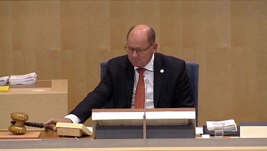 Stillbild från Debatt om förslag, Avfallshierarkin