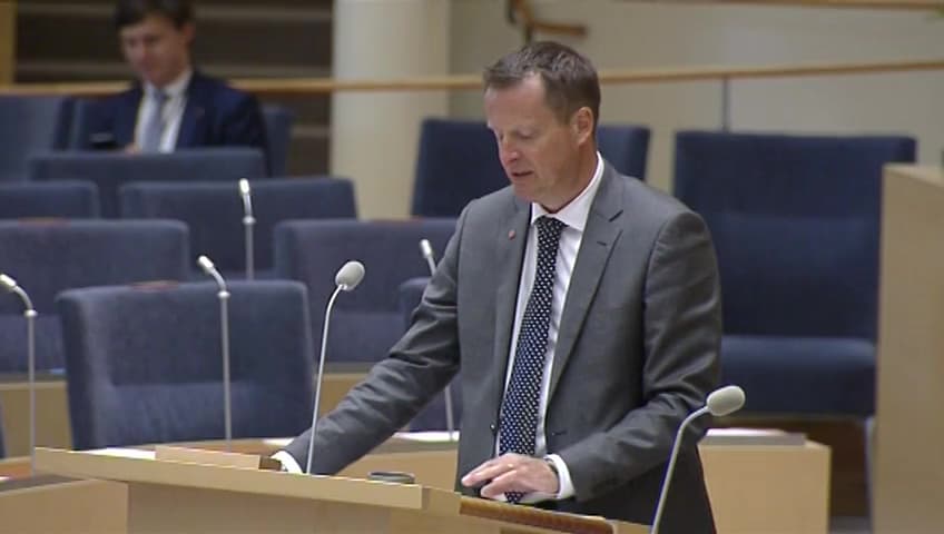 Stillbild från Interpellationsdebatt, Polisens prioritering av pågående brott 