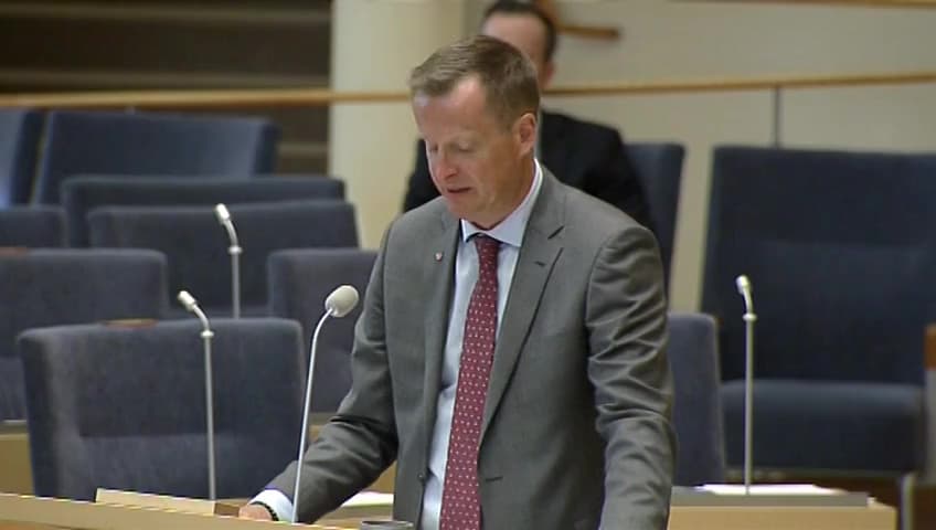 Stillbild från Interpellationsdebatt, Det svåra läget för polisen i Uppsala län