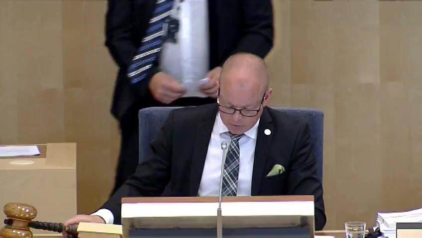 Stillbild från Debatt om förslag, Utvärdering av penningpolitiken för perioden 2013-2015