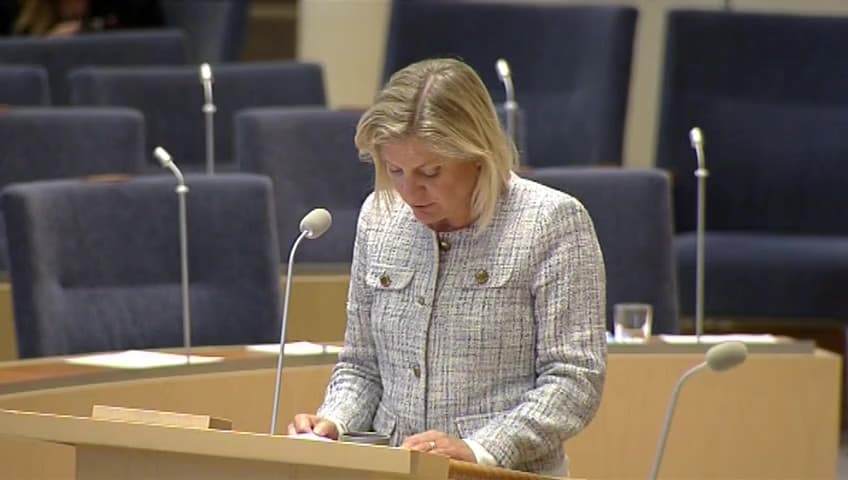 Stillbild från Interpellationsdebatt, Åtgärder för fler jobb
