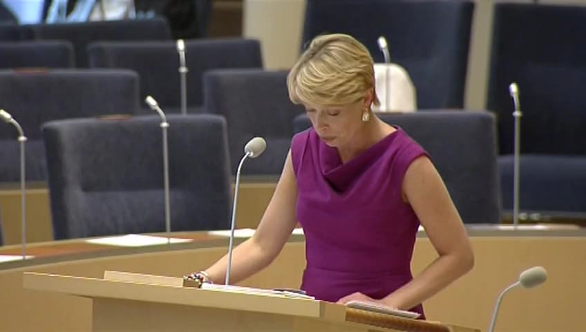 Stillbild från Interpellationsdebatt, En finansiellt stabil och hållbar sjukförsäkring